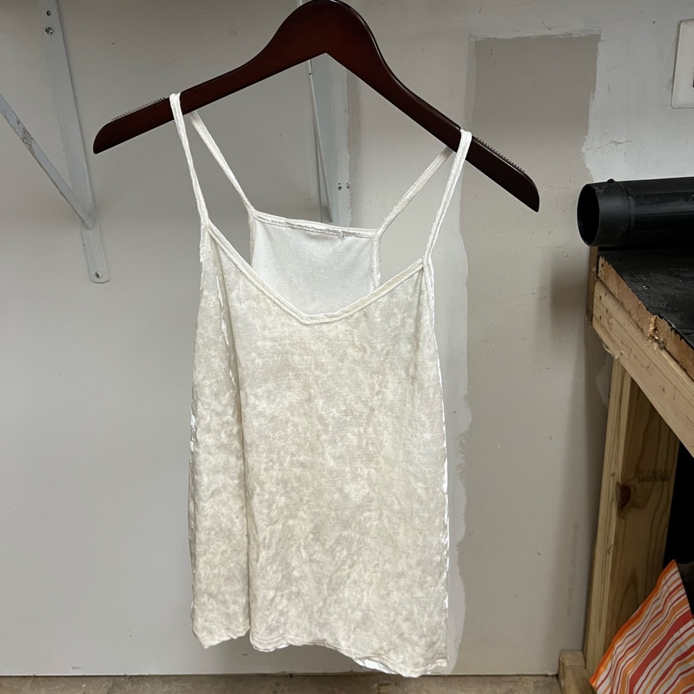 White velvet tank in medium from Nordstrom rack